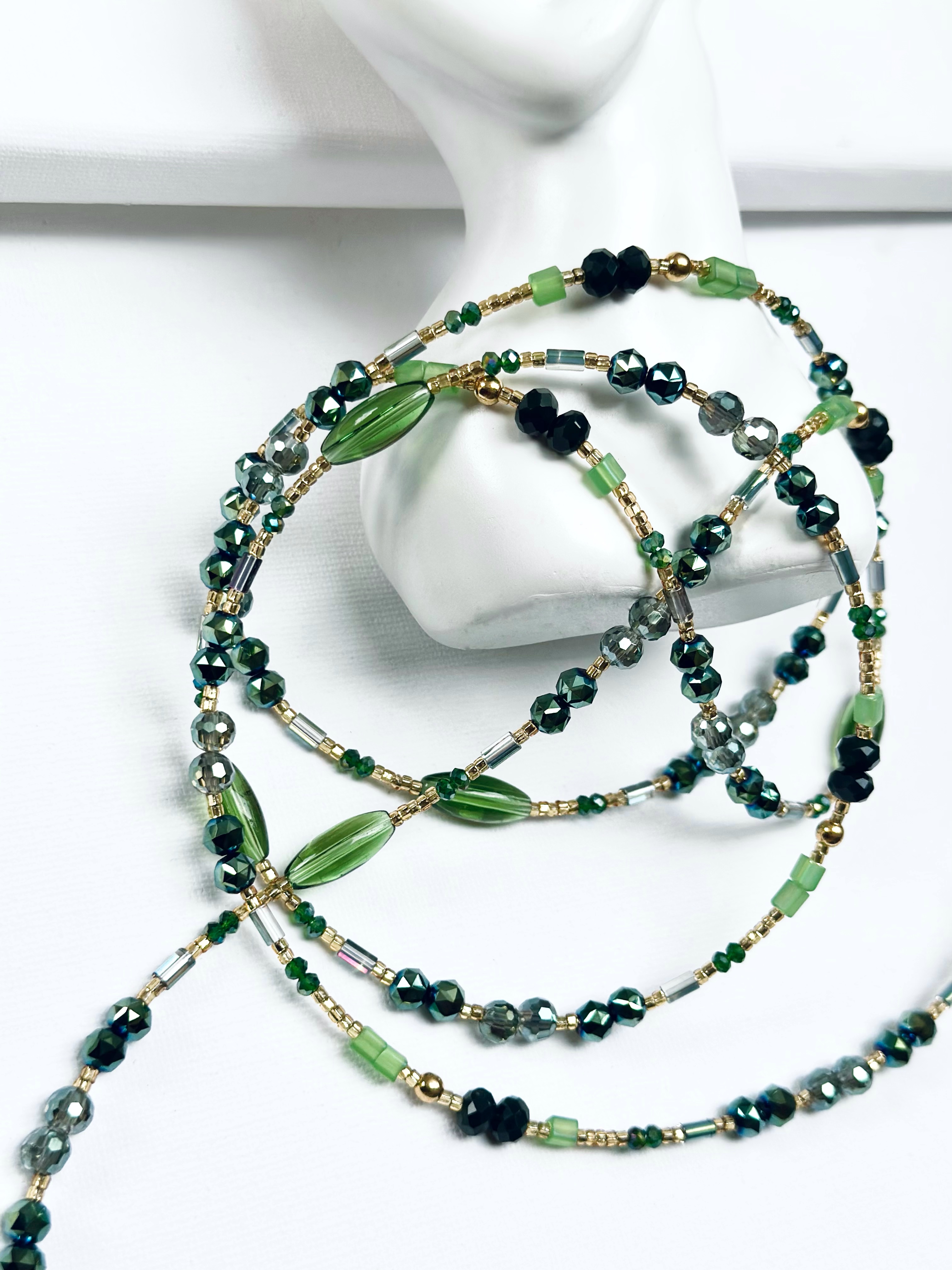 classy green waist bead